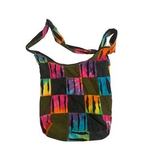 Ixchel Hobo Bag Patchwork Razor Cut Tie Dye Corduroy Boho Crossbody Multicolored